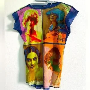 jean paul gaultier soleil タンクトップ Sサイズ Jean Paul GAULTIER SOLEIL Multi Stripe Mesh Tank top Multi